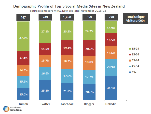 Top Social Media Sites in New Zealand [comScore]