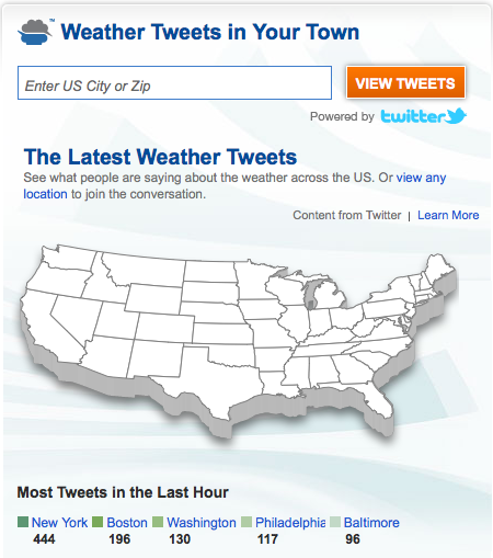 The Weather Channel Social incorporates realtime tweets