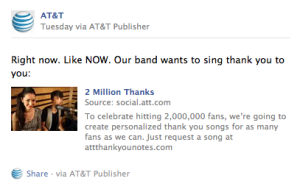 AT&T Sings Thank You To Fans on Facebook, YouTube